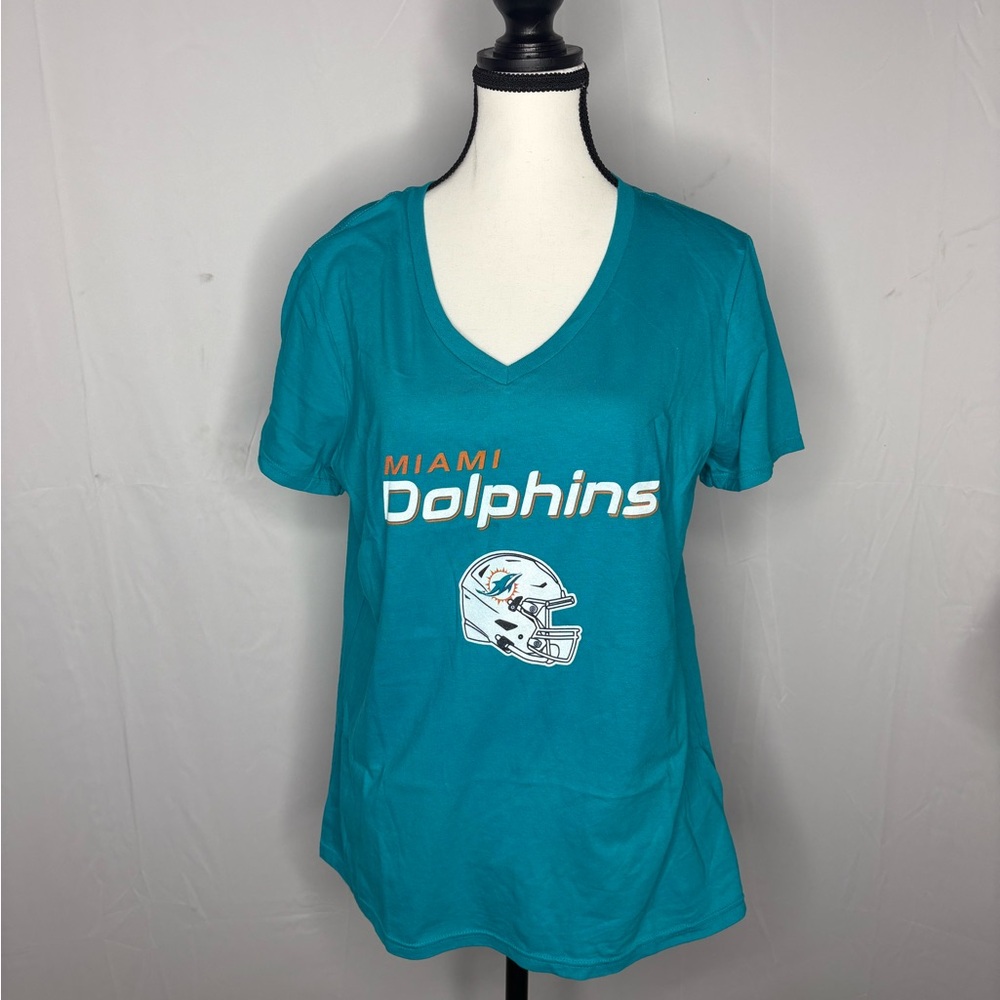 Miami Dolphins Teal V-Neck T-Shirt NWOT
